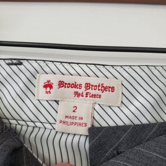 Brooks Brothers Italian Wool Pinstriped Tapered Crepe Quiet Luxury Trousers 2 - Picture 8 of 9